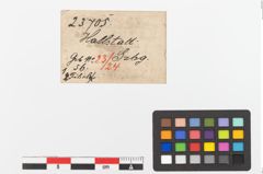 Etiketten zu Bronzekahnfibel (NHMW-PRAE-023705)